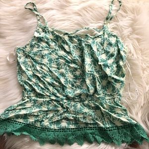 Palm tree print crop top